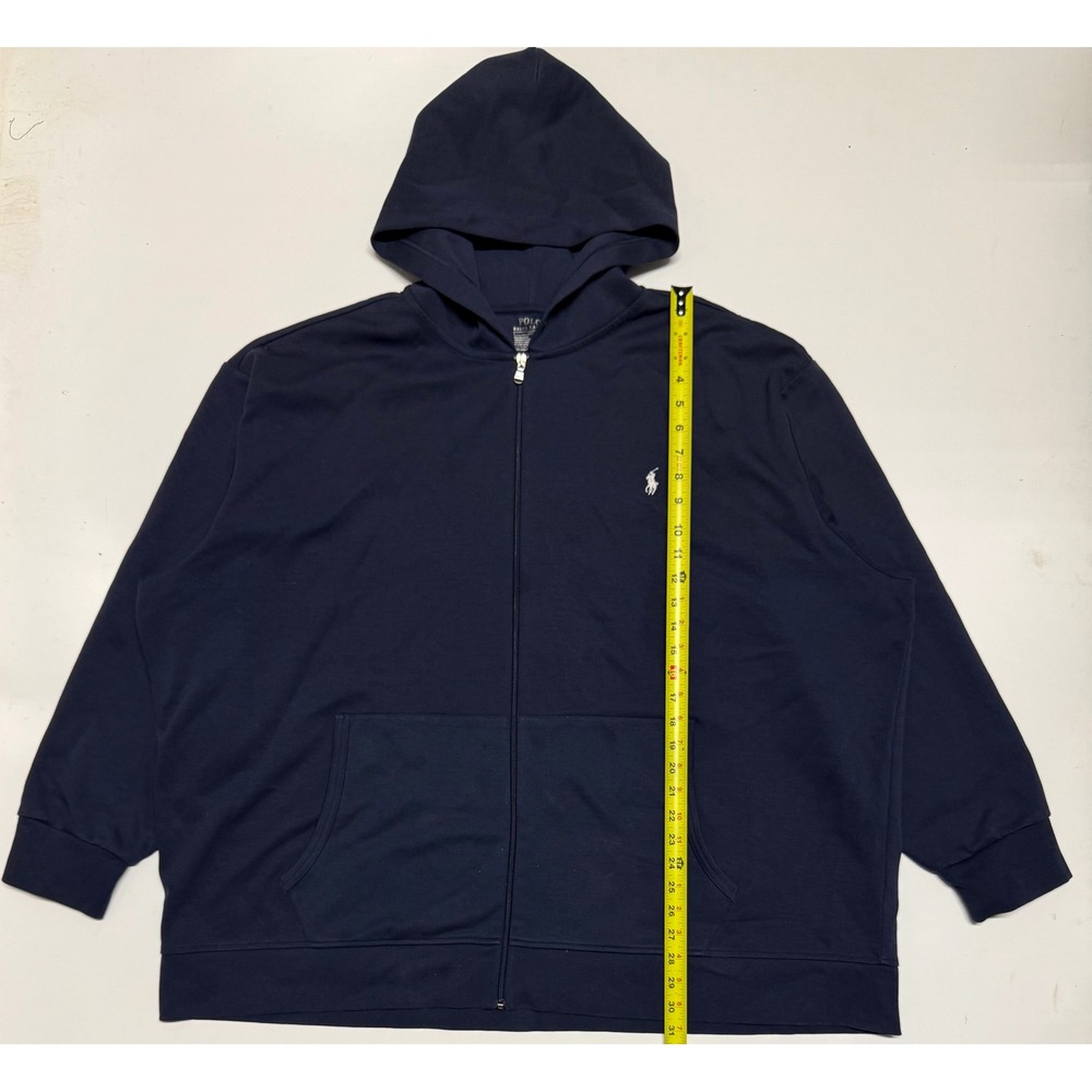 Polo Ralph Lauren Performance Mens Navy Blue Full Zip Hoodie 4XB No Drawstring